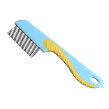 Imagem de Pente para pulgas Remover pulgas e carraças Remover pêlos mortos Cão e gato Animais de estimação (1,Azul (Dente Curto))