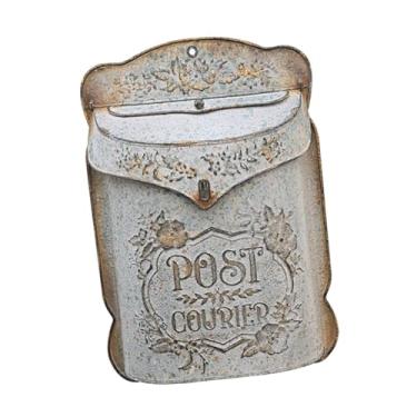 Imagem de Generic Caixa de correio de parede em, suporte decorativo vintage, caixa de depósito para jardim externo, frontal, revistas, hotel, Cinza Retrô