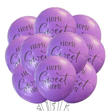 Imagem de Malayan Products Balões Home Sweet Home, 12 unidades, festa de inauguração de casa, casa aberta de imóveis, balão de látex para festa de proprietários de casa, celebração de evento de corretor de