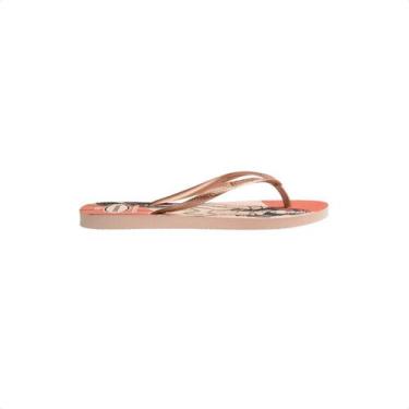 Imagem de Chinelo Feminino Dedo Havaianas Slim Princesas, Rosa ballet, Golden bl