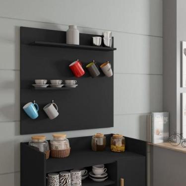Imagem de Painel Cantinho do Café c/ Prateleiras e Suporte para Xícaras e Caneca