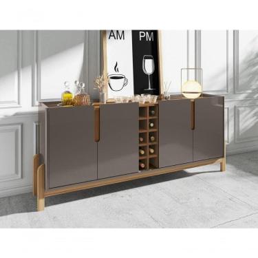 Imagem de Buffet 4 Portas C/ Prateleiras Luna 1,90 Cinza Perola/cedro