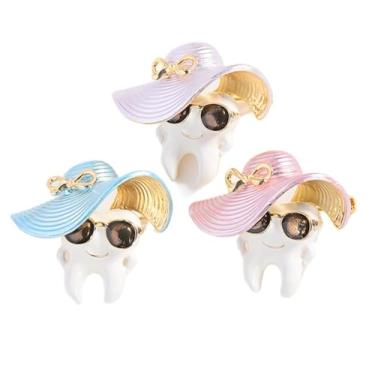 Imagem de SIXAOAZZ 1 pçs/6 peças broche dentário esmalte fofo broche dental moda unissex desenho animado crachá lapela alfinete acessórios roupas joias médicas lembrança presente médico enfermeira estudante de