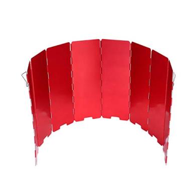 Imagem de MUNEFE 8 PLACH SOVEDSHIELD, pára -brisa de acampamento, pára -brisa do fogão, adequado para caminhadas, mochila, acampamento, etc. (Vermelho)