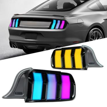 Imagem de Archaic Conjunto de luzes coloridas compatível com Ford Mustang Shelby GT350 GT500 2015-2023, lâmpada traseira de LED com animação de partida e seta sequencial