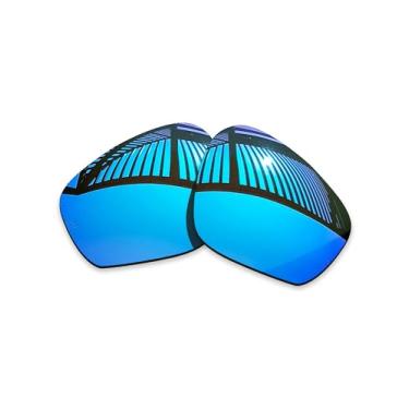 Imagem de MYCOURAG Lentes de reposição polarizadas para armação de óculos de sol Oakley Field Jacket OO9402 - várias cores, Azul gelo espelhado revestido polarizado, One Size