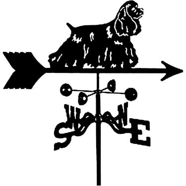 Imagem de Cata-vento De Ferro Decorativo Para Jardim, Cata-vento De Telhado Cocker Spaniel Cão Indicador De Direção Do Vento Cata-vento De Aço Inoxidável Ferramenta De Medição Cata-vento Fácil De Mon