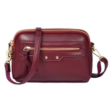 Imagem de LassZone Bolsa de ombro quadrada de couro PU feminina chique bolsa tiracolo bolsa feminina bolsa bolsa bolsa clutch moderna, Vermelho
