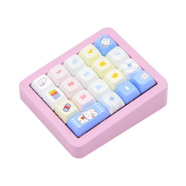 Imagem de Adventurers Teclado numérico mecânico com fio K812, teclado numérico RGB de 19 teclas, macro programável, cabo tipo C destacável, interruptor de modo jogo/escritório – para PC/laptop/desktop (rosa)