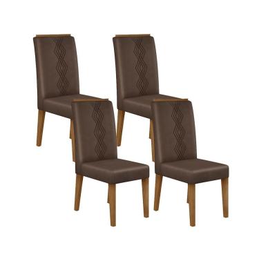 Imagem de Kit com 04 Cadeiras Yasmin Freijó Veludo Moca DJ Móveis