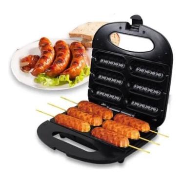 Imagem de Máquina Elétrica De Salsicha Crepeira Antiaderente De Cachorro Quente e Crocante Doces e Salgado Suíços Voltagem 220v