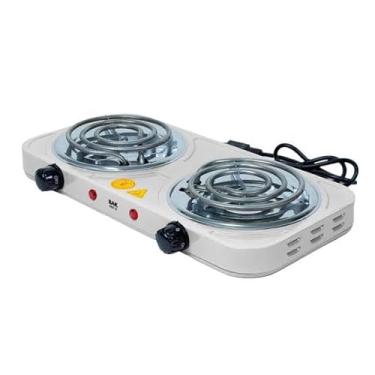 Imagem de Fogão Cooktop Elétrico Fogareiro BAK 2 Bocas Portatil 110V (Branco)