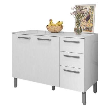 Imagem de Balcão De Pia Mad Versalhes 120 Cm Com Tampo Branco Supremo - Kits Paraná