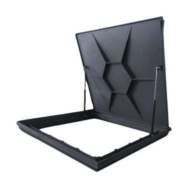 Imagem de Tampa Articulada Rebaixada Casa Máquinas Piscina 1,00x1,00m Invisivel Preto