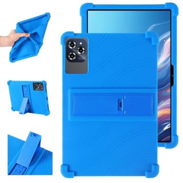 Imagem de Capa para tablet TABWEE T90/TABWEE W90 28 cm, silicone macio adequado para crianças com suporte ajustável, proteção total à prova de choque, para tablet TABWEE T90/TABWEE W90 de 11 polegadas (azul)