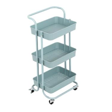 Imagem de Carrinho Estetica Salao Organizador Auxiliar Multiuso Porta Brinquedos Sala Cozinha Consultorio Dentista 3 Prateleiras P