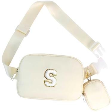 Imagem de GhvyenntteS Presentes de aniversário para meninas de 4, 5, 6, 7, 8, 9, 10, 11, 12, 13, 14, 15 anos, pochete com inicial, bolsa de cinto para meninas, adolescentes, filha, irmã, material moderno