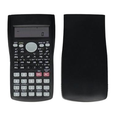 Imagem de Calculadora Científica 240 Funções, Display de 2 Linhas, Bateria AAA, Preta, 9 x 6 x 1 cm