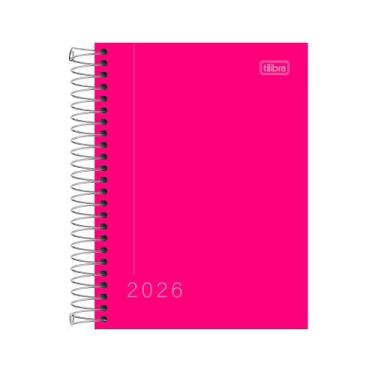 Imagem de Agenda 2026 Tilibra Espiral Diária Pepper Rosa 117x164mm