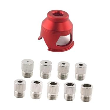 Imagem de Bothyi Kit de gabarito de pino autocentrante, de punção, guia de broca de pino, de furo reto para carpinteiros de marcenaria faça, Vermelho