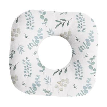 Imagem de Fenteer Travesseiro para piercing de orelha, moderno, lavável, portátil, protetor auricular, almofada para dormir lateral, para viagens, casa, relaxamento, Folha