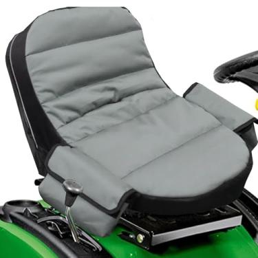 Imagem de Jiawu Capa do Assento do Cortador de Grama, Tampa Assento Trator de 600D Oxford, Almofada de Cortadors à Prova de Chuva Com Bolsa, Compatível Com Cub Cadet, Mahindra (Cinza)