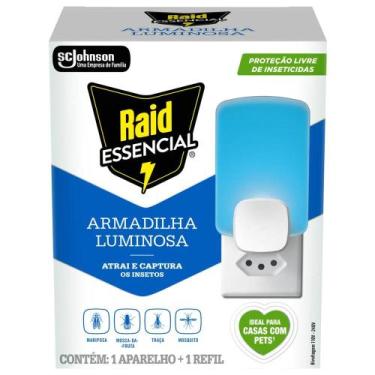 Imagem de Kit Armadilha Luminosa + Refil Raid Essencial