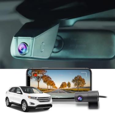 Imagem de Fitcamx Câmera veicular 2160p + traseira 1080P se adapta para Ford Edge 2011-2018 SE SEL Titanium Sport (HD2-6275), estilo OEM, WiFi e aplicativo integrados, vídeo HD duplo, gravação em loop, sensor G