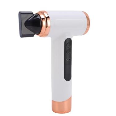 Imagem de Asixxsix 200W secador de cabelo sem fios, 30000 RPM motor de alta velocidade USB recarregável secador de sopro com 3 configurações de temperatura e 360 graus de bico rotativo para viagem (Branco)