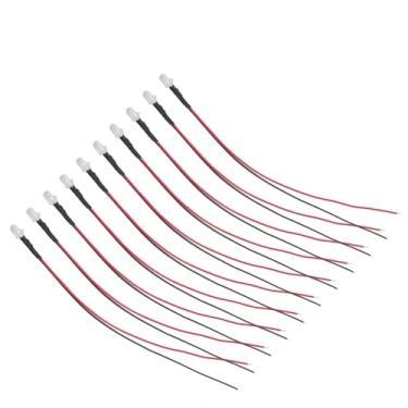 Imagem de 10pcs 5mm Diodos de Luz LED Pré-fiados, Longa Vida útil, Alto Brilho, 5-12V para Decoração, Faça você Mesmo, Ensino (Luz vermelha)