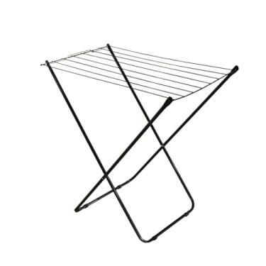 Imagem de Varal Portátil de Chão em Aço, Cor Preta, Maxeb.