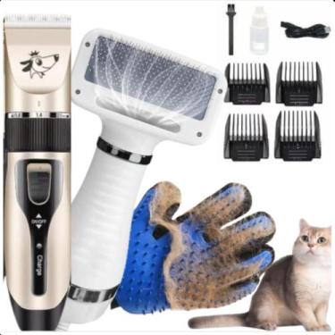 Imagem de Kit Premium: Máquina de Tosa, Luva e Secador Pet 110V - FAZA