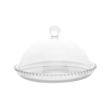 Imagem de Queijeira de Cristal com Tampa Wolff Pearl 20cm – Design Refinado para Mesa Posta