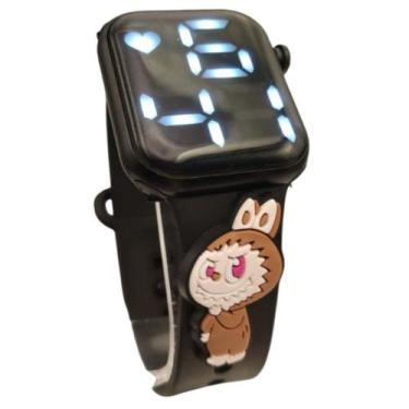 Imagem de Relógio Digital Infantil Labubu Fantasia Marrom_Preto - Smactudo