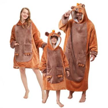 Imagem de Cobertor de capubara com capuz com capuz BRAFFANE Warm Flannel Unissex