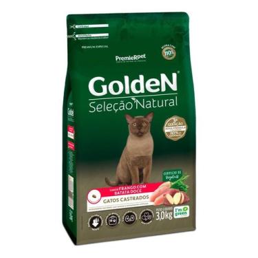 Imagem de Ração Golden Seleção Natural Gatos Castrados Batata Doce 3kg - PremieR