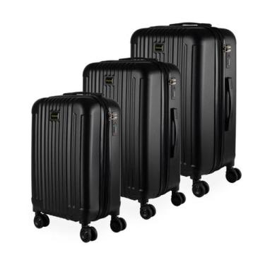 Imagem de Kit Conjunto avião Anac 3 Malas viagem cadeado Trava Tsa Pequena 10kg,