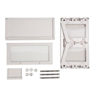 Imagem de Aramox Rack de Drenagem de Prato de Aço Inoxidável Expansível Com Tampa, Rack de Prato de Tamanho Médio para Organizador de Pia da Cozinha, Prateleira de Secador de Prato de Grande (Branco)