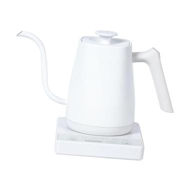 Imagem de IEUDNS Chaleira elétrica de aço inoxidável, proteção contra fervura a seco, caldeira de água quente de 0,8 L, aquecimento rápido para ferver água quente, Branco