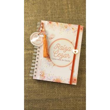 Imagem de Caderneta de Saúde Infantil Personalizada A5 | SUS Atualizado | Capa Dura | Tema Floral Laranja