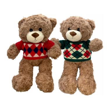 Imagem de Pelúcia Urso com Sueter de Lã 40cm Cor diversa 1 pç DRM1009 - Dorémi