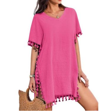 Imagem de Roupa de banho com capa de banho AI'MAGE Tassel Swimsuit com decote em