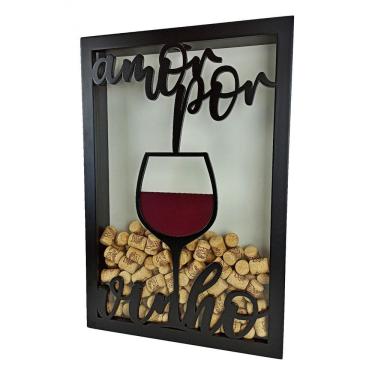 Imagem de Quadro Porta Rolhas - Amor Por Vinho - 250 Rolhas 35 X 52