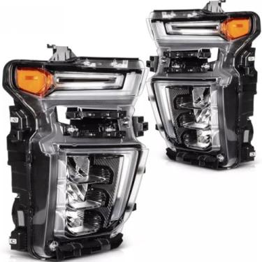 Imagem de Lâmpada esquerda direita LED luz diurna frontal LED conjunto de farol lâmpada ampla compatível com Silverado 2500 84738616 84738617 (esquerda)