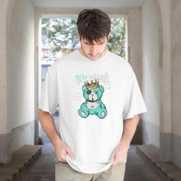 Imagem de Camiseta Unissex Casual Manga Curta Urso Rei Leve e Confortável em Algodão do P ao G1-Unissex