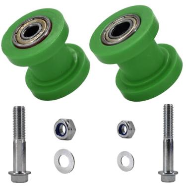 Imagem de Polia de rolo de corrente com porcas de parafuso, 8 mm e 10 mm de substituição para motocicleta Pit Dirt Mini Bike ATV (verde)