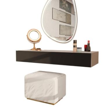 Imagem de Penteadeira ou Console com Gaveta 100cm | Corrediças Metálicas para Camarim e Sala (Preto)