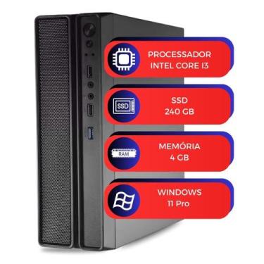 Imagem de Computador PC Slim Desk MultiPC Intel Core I3 RAM 4GB SSD 240GB Window