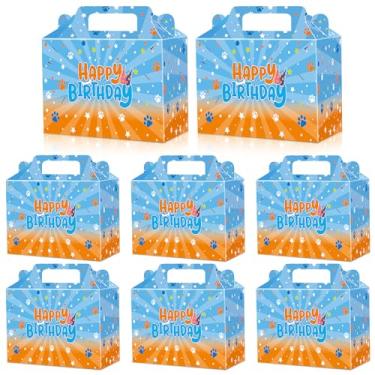Imagem de Noekanfy 20 peças de caixas de presente de festa de animação de cães azuis/sacos de doces de desenho animado, caixas de presente para crianças, meninos, meninas, decoração de festa de aniversário