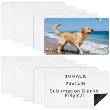 Imagem de 10 PCS Card Game Mats 14 x 24 Inch Sublimation Blanks Playmat for Trading Board Game Smooth Rubber Playing Mat for Games, Mouse Pad